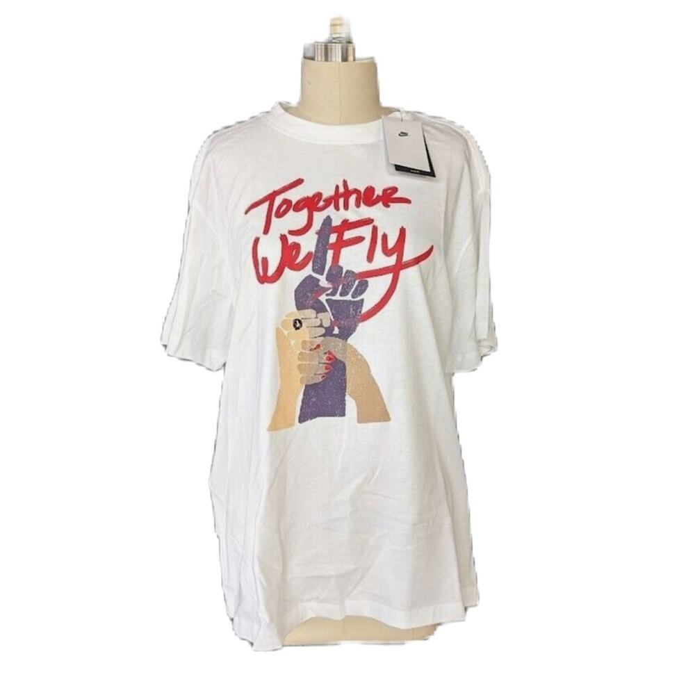 Nike Fly Collective Optimism Together We Fly Oversized T-Shirt White‎ Womens M - Picture 2 of 3